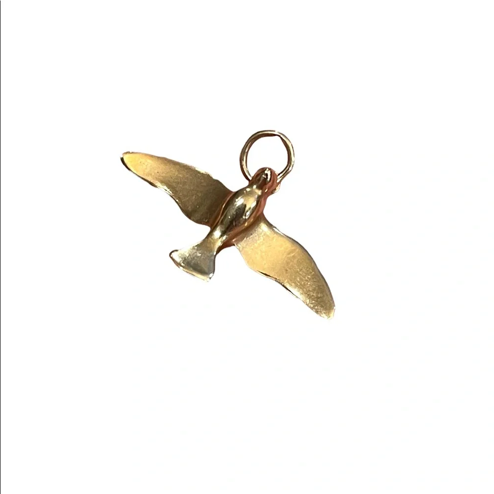 Vintage 10k gold Dove religious christian symbol necklace pendant - Picture 2 of 9
